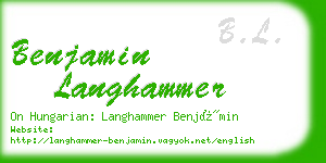 benjamin langhammer business card